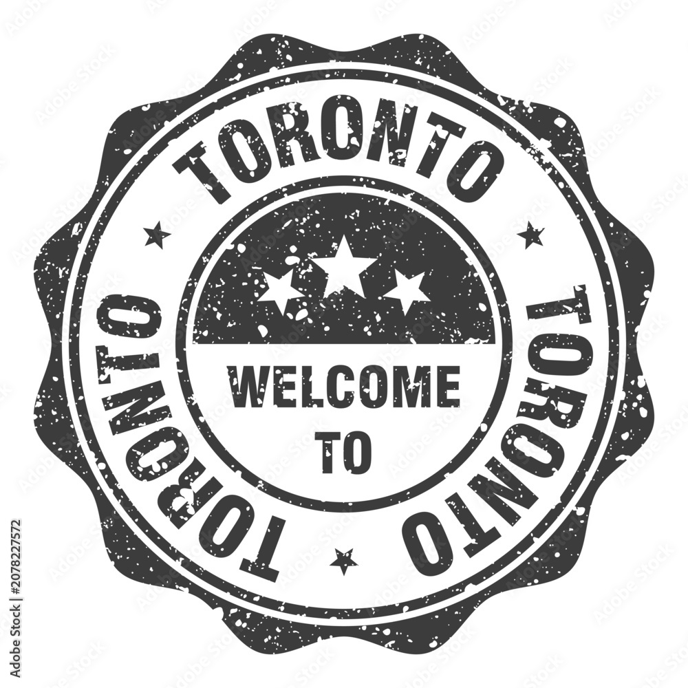 Obraz premium Welcome to Toronto black grunge round stamp. Welcome to Toronto stamp