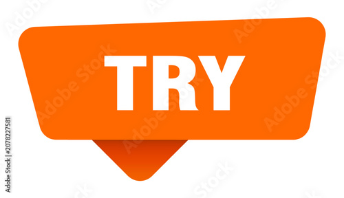 Obraz na plátně try sticker. try orange sign isolated on transpatent background