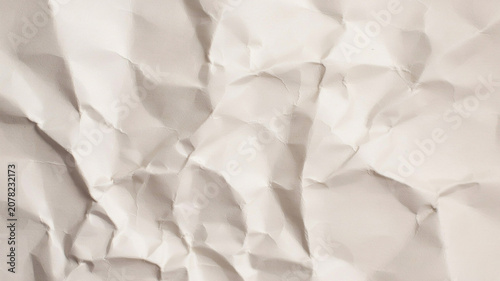 Konstfotografi Crumpled paper texture, beige background, wrinkled sheet, creased material