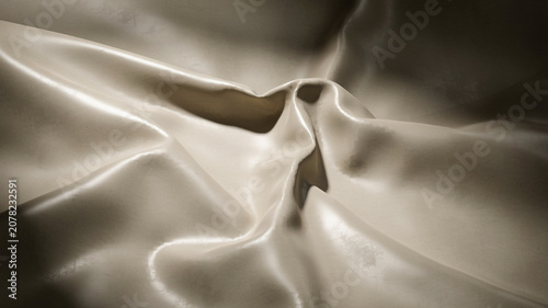 Tableau sur toile Smooth beige fabric texture, soft folds, elegant drape, neutral background