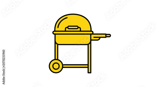 Yellow Portable Outdoor Barbecue Grill.