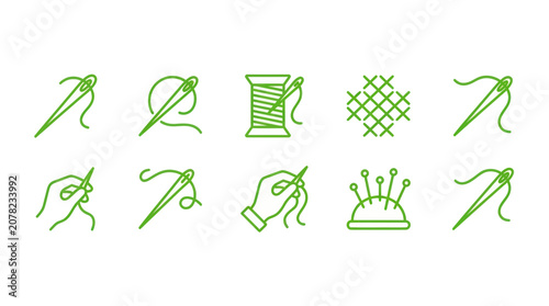 Obraz na plátně Collection of green chili pepper icons.