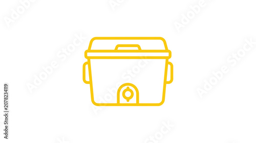 Simple yellow cooler box icon.
