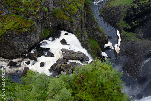 Voringsfossen waterfall, one of the most famous in Norway. Located between the Hardangerfjord and the Hardangervidda plateau