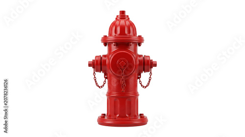 A red fire hydrant stands alone on a paved street surface outdoors.