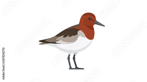 Fotografía Red-headed Sandpiper Bird Illustration
