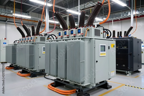 Electrical power distribution transformers inside data center facility