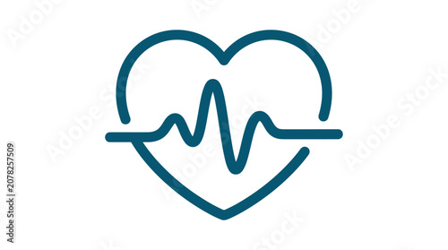 Medical Heartbeat Line Icon Symbol.