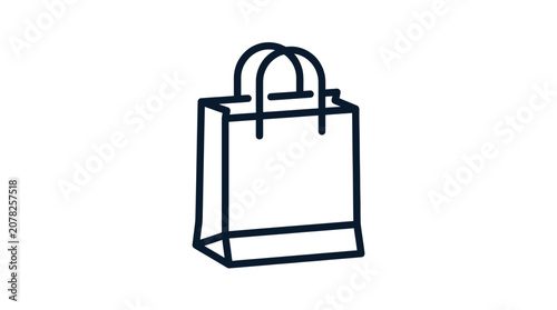Simple Black Shopping Bag Icon.
