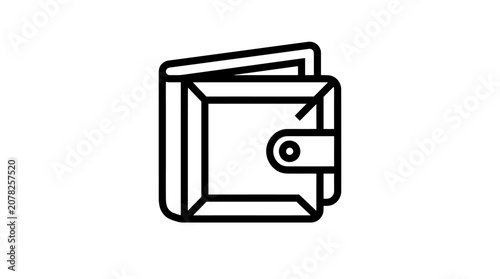 Simple black line wallet icon.