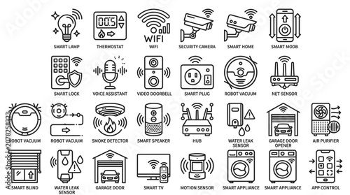 Smart Home Automation Control Icons.