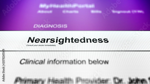 Obraz na plátně Generic Health Portal with Ear Health Diagnosis - Nearsightedness