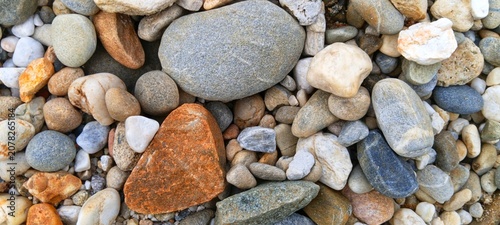 Photography High angle view of smooth white river pebbles texture