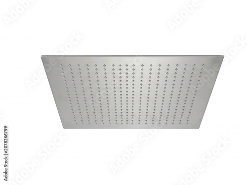 Modern bathroom ceiling mounted waterfall showerhead isolated on a transparent background