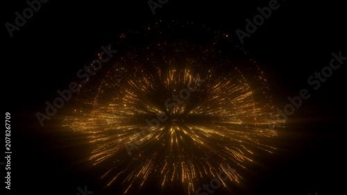 Golden Explosion of Glowing Particles on Black Background | 4K Abstract Glitter Effect