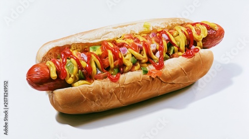 Whimsical Hot Dog Soft Colours Photorealism Image