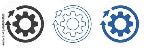 Fotografía Process icon representing workflow steps symbol for operational cycle task progr