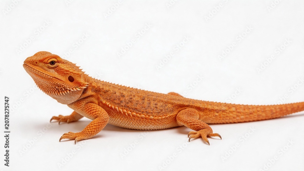 Fototapeta premium Orange lizard on white background