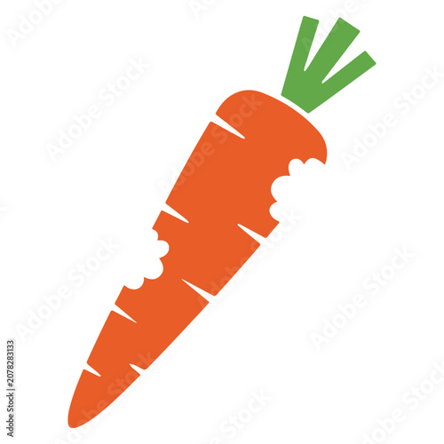 Принти на полотні Bitten Carrot Icon Vector Illustration.