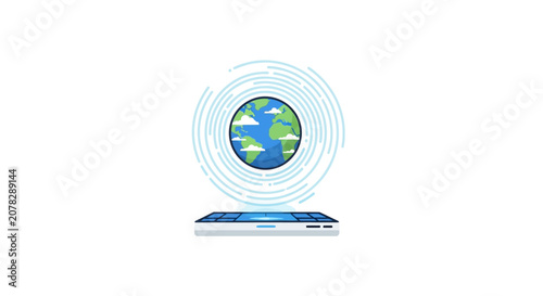 Global network and earth connection concept.