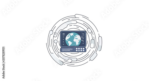 Global network and digital earth concept.