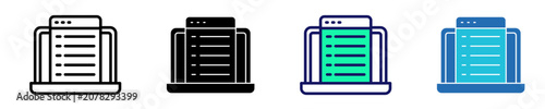 Foto Script Code Icon Set Multiple Style Collection