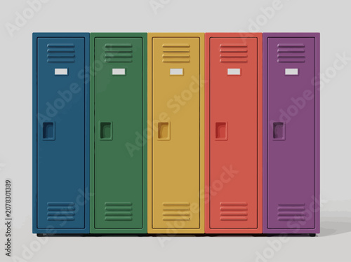 This image captures a row of vibrant storage lockers in various colors, symbolizing organization, individuality, and the communal aspects of shared spaces and storage solutions.