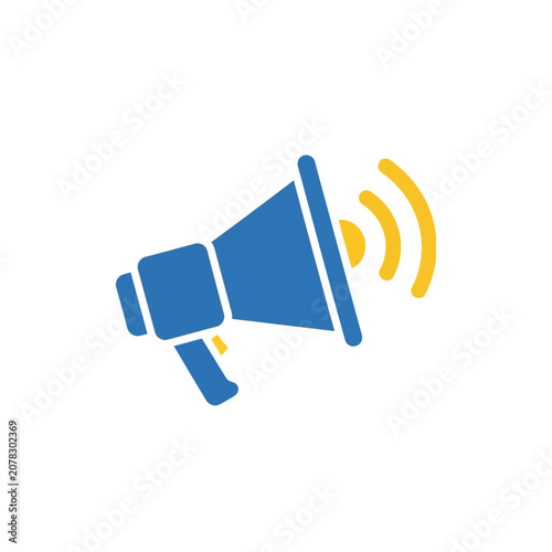 Modern megaphone icon for corporate financial audit announcements and marketing broadcast notifications
