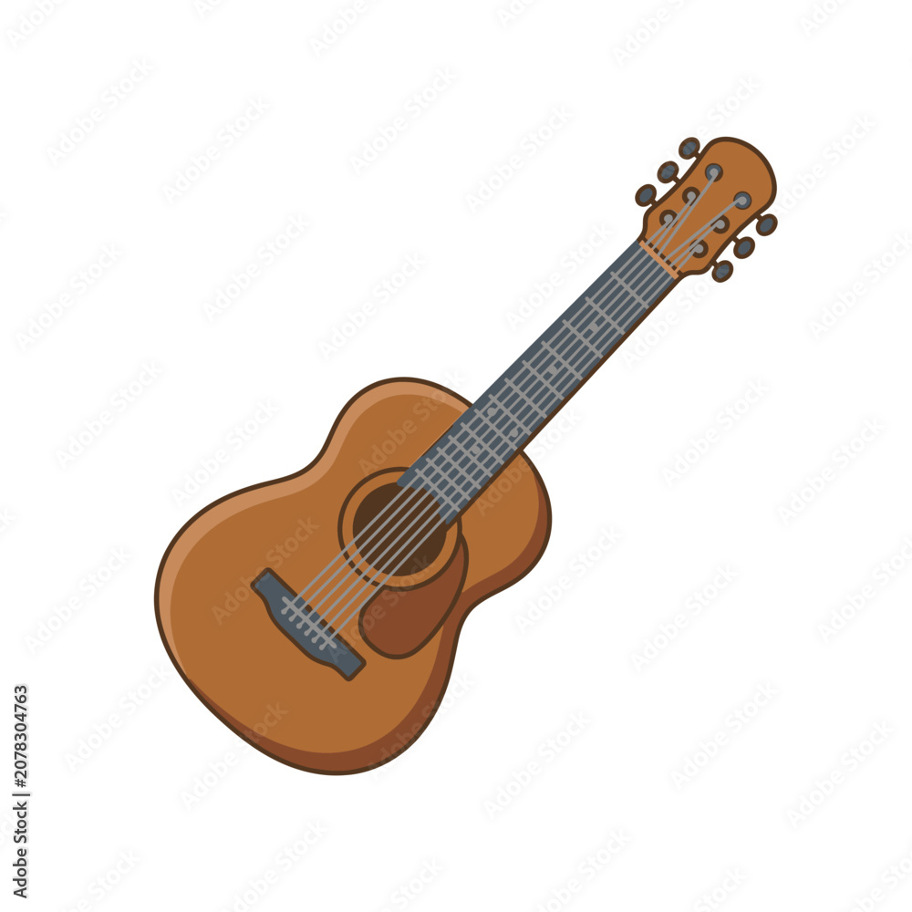 Fototapeta premium Acoustic guitar instrument in perspective view.