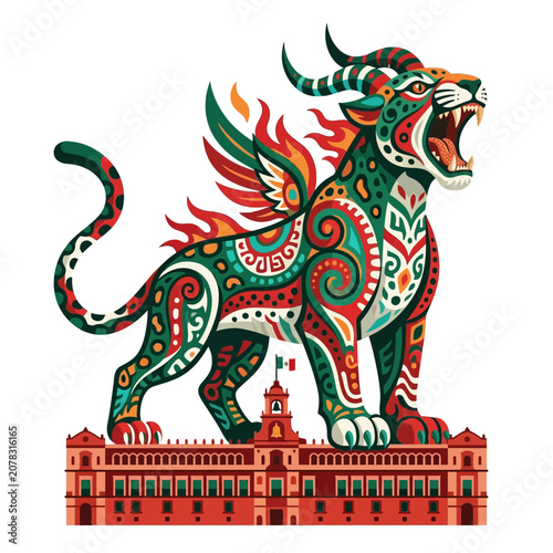 Mythical Creature on Mexican Building