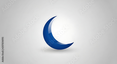Stylized blue crescent moon icon representing night or space travel with subtle shading