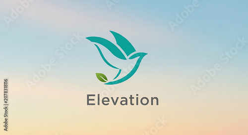 Elevation A Dove and Leaf Logo Symbolizing Hope and Growth