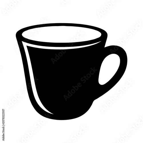 Single Matcha Latte Silhouette Icon Vector – Black Tea Beverage Symbol Isolated on White Background EPS