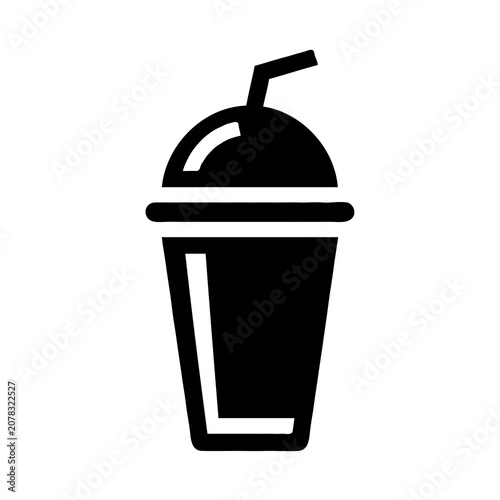 Single Matcha Latte Silhouette Icon Vector – Black Tea Beverage Symbol Isolated on White Background EPS