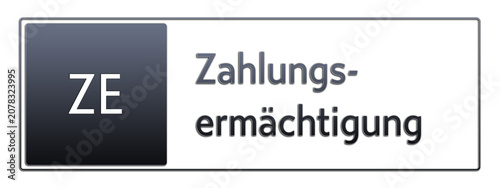 Schilderij op canvas ZE - Zahlungsermächtigung - Abkürzung aus deutschem Recht, Verwaltung