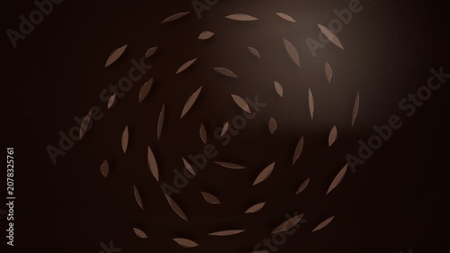 Abstract Dark Brown Background with Floating Light Particles in Circular Motion.