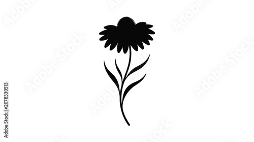 Simple black flower icon