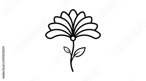 Simple black flower icon