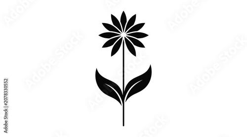 Simple black flower icon