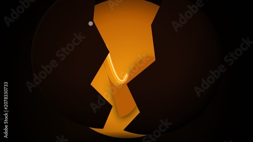 Abstract 3D Geometric Shape Rotating in Dark Space.
