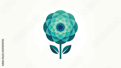 Turquoise flower icon