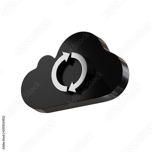 3d icon cloud sync arrow