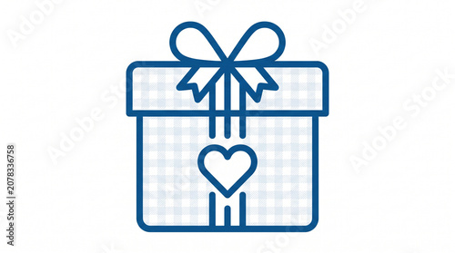 Gift box icon with heart and bow