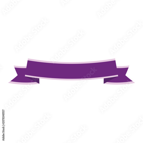 Purple ribbon banner element vector for commemorative day tribute design