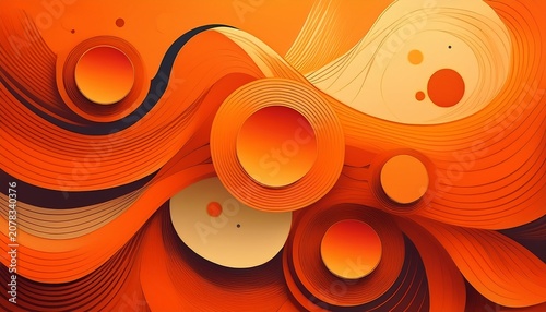 Abstract Orange Background With Circles
