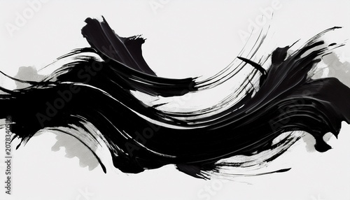 Black Texture Abstract Watercolor Template Element Minimal Painting Brush Hand Drawn Template Png Sumi E Asian Tradition Style