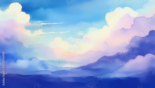 Hand Painted Watercolor Clouds