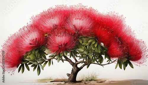 Bottlebrush Tree Isolated On White Background