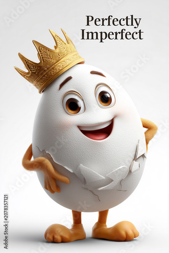Perfectly Imperfect Egg Character Wearing Crown