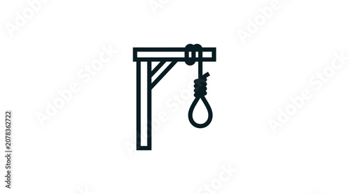 Bild auf Leinwand Gallows and Noose Icon - Symbol of Justice, Death Penalty, Execution
